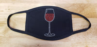 Red Wine Studded Black Mask with filter pouch