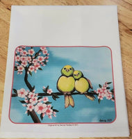 Mama & Baby Birdies tea towel